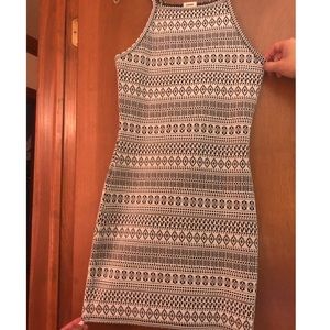 Size small black and white bodycon dress